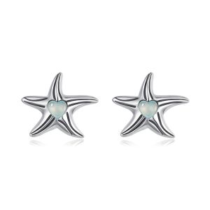 Cercei "Sand Starfish" din argint