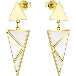 Cercei "Gold Deco" din argint si sidef