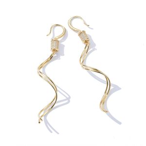 Cercei "Infinity Gold" din argint si cristale