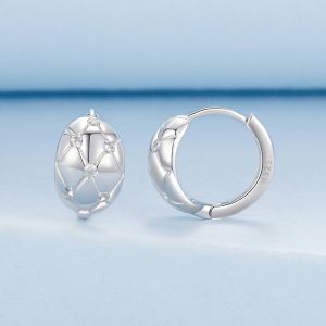 Cercei "Silver Cushion" din argint si cristale