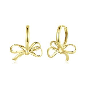 Cercei "Golden Bow" din argint