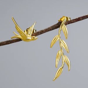 Cercei "Golden Hirundo" din argint placat cu aur