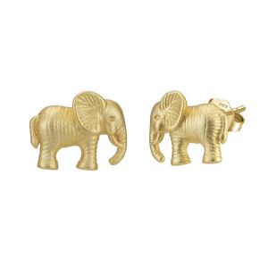 Cercei "Golden Elephant" din argint placat cu aur