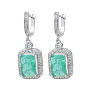 Cercei "Turquoise Blush" placati cu aur