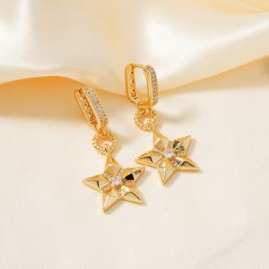 Cercei ''Golden Stars'' din cristale