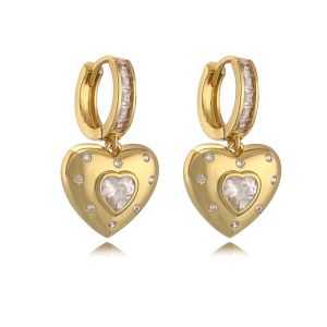 Cercei "Golden Love" placati cu aur