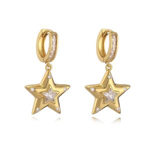 Cercei "Golden Sky" placati cu aur