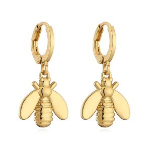 Cercei "Golden Bees" placati cu aur