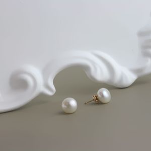 Cercei din perle naturale AAAA si aur 14k