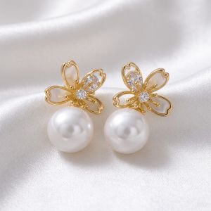 Cercei "Orchid Pearl" din cristale