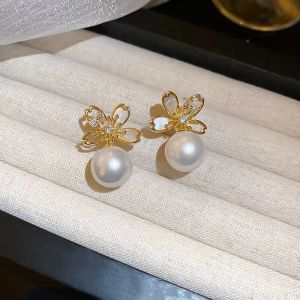 Cercei "Orchid Pearl" din cristale