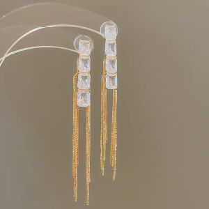 Cercei "Golden Tassel" din cristale