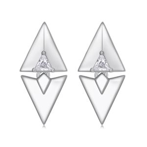Cercei "Crystal Spike" din argint