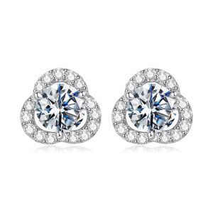 Cercei "Adeline" din argint si Moissanite