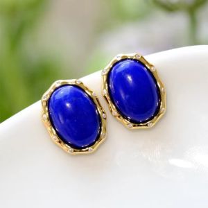 Cercei "Blue Star" placati cu aur