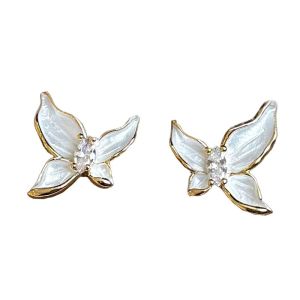 Cercei "Marquise Butterfly" placati cu aur