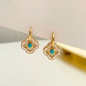 Cercei "Double Flower" placati cu aur