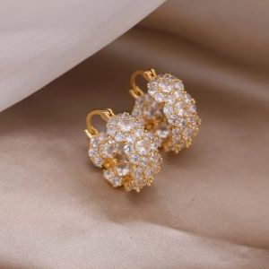 Cercei "Golden Lyra" placati cu aur