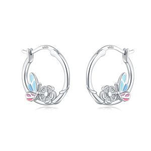 Cercei "Butterfly Flower" din argint 