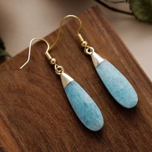 Cercei "Amazonite Tear" din amazonit