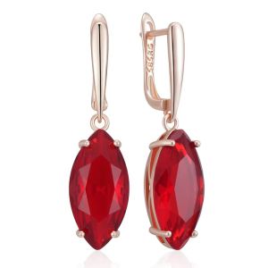 Cercei ''Red Leaf" placat cu aur roz