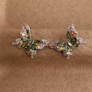 Cercei ''Colorful Butterflies'' din cristale