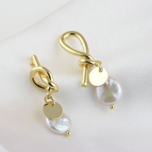 Cercei asimetrici "Gania" din perle naturale