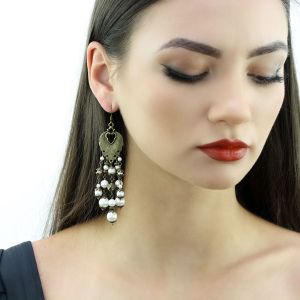 Cercei "Rio de Mouro" din perle de Mallorca