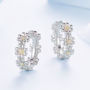 Cercei "Silver Daisies" din argint