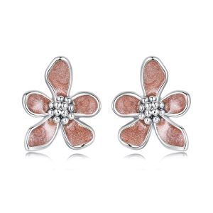 Cercei "Mocha Petals" din argint