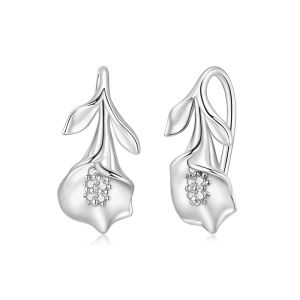 Cercei "Calla Elegance" din argint si cristale