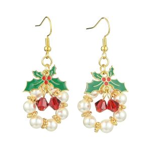 Cercei "Pearly Garland " din perle si cristale