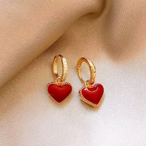 Cercei "Valentine" placati cu aur