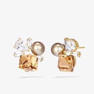 Cercei "Amber Gift" placati cu aur