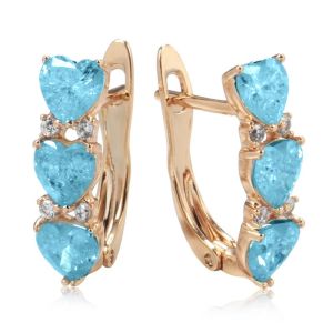 Cercei "Baikal" placati cu aur roz