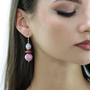 Cercei "Corsica" din agat si perle naturale