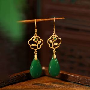 Cercei "Green Harmony" din jad verde