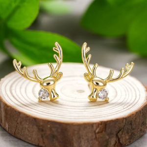 Cercei "Golden Deer" placati cu aur