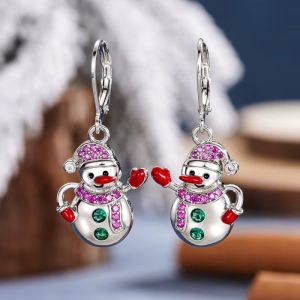 Cercei "Snowball Cuties" din alama placata cu rodiu