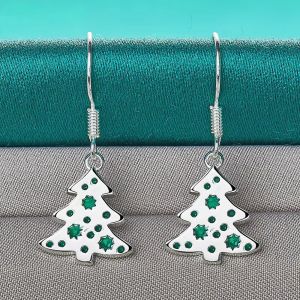 Cercei "Frosted Tree" din alama argintie