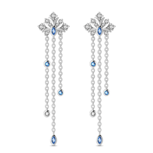 Cercei "Snow Rain" placati cu argint