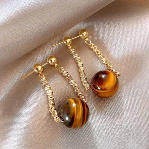 Cercei "Miley" din ochi de tigru