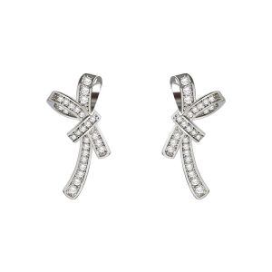 Cercei "Bright Grey" placati cu argint