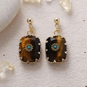 Cercei "Aludra" din ochi de tigru