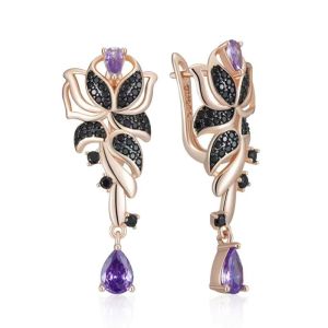 Cercei "Kiri" placat cu aur roz