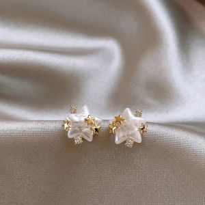 Cercei "Star Touch" placati cu aur