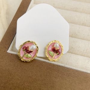 Cercei "Azalea" placati cu aur