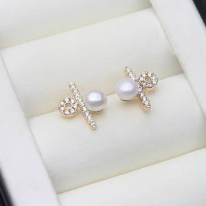 Cercei "Percent" din cristale si perle