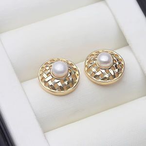 Cercei "Éventail" placati cu aur