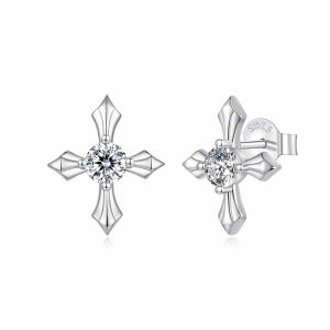 Cercei "Faith Sparkle" din argint si Moissanite